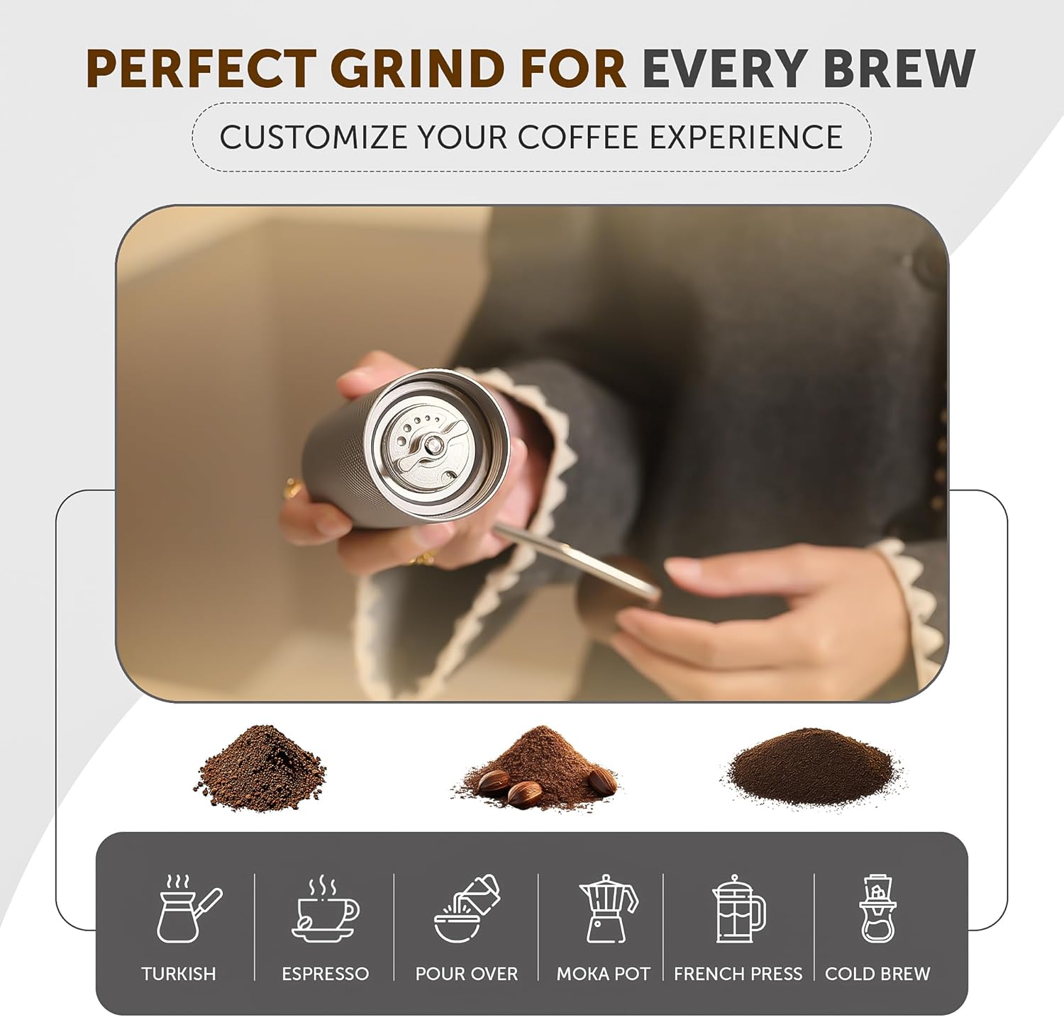 Manual Coffee Bean Grinder 5 in 1