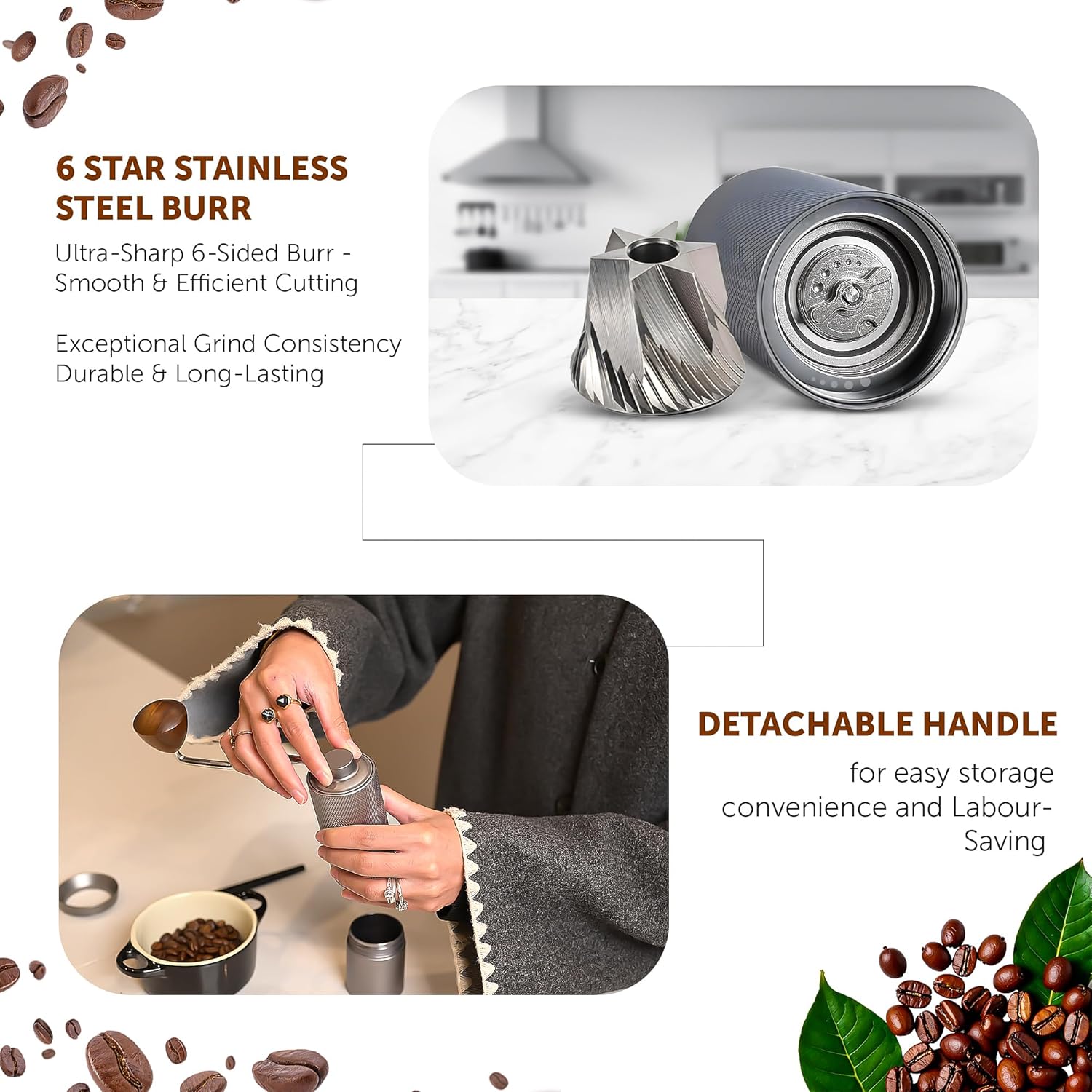 Manual Coffee Bean Grinder 5 in 1