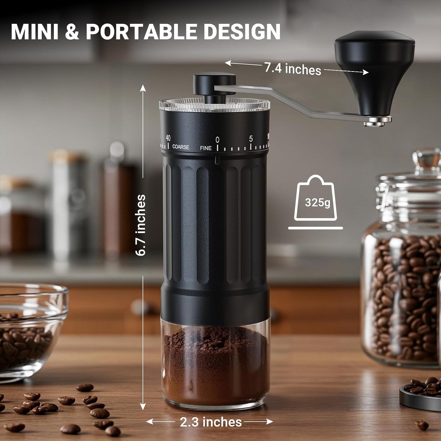 Manual Coffee Grinder with 40 Adjustable Settings