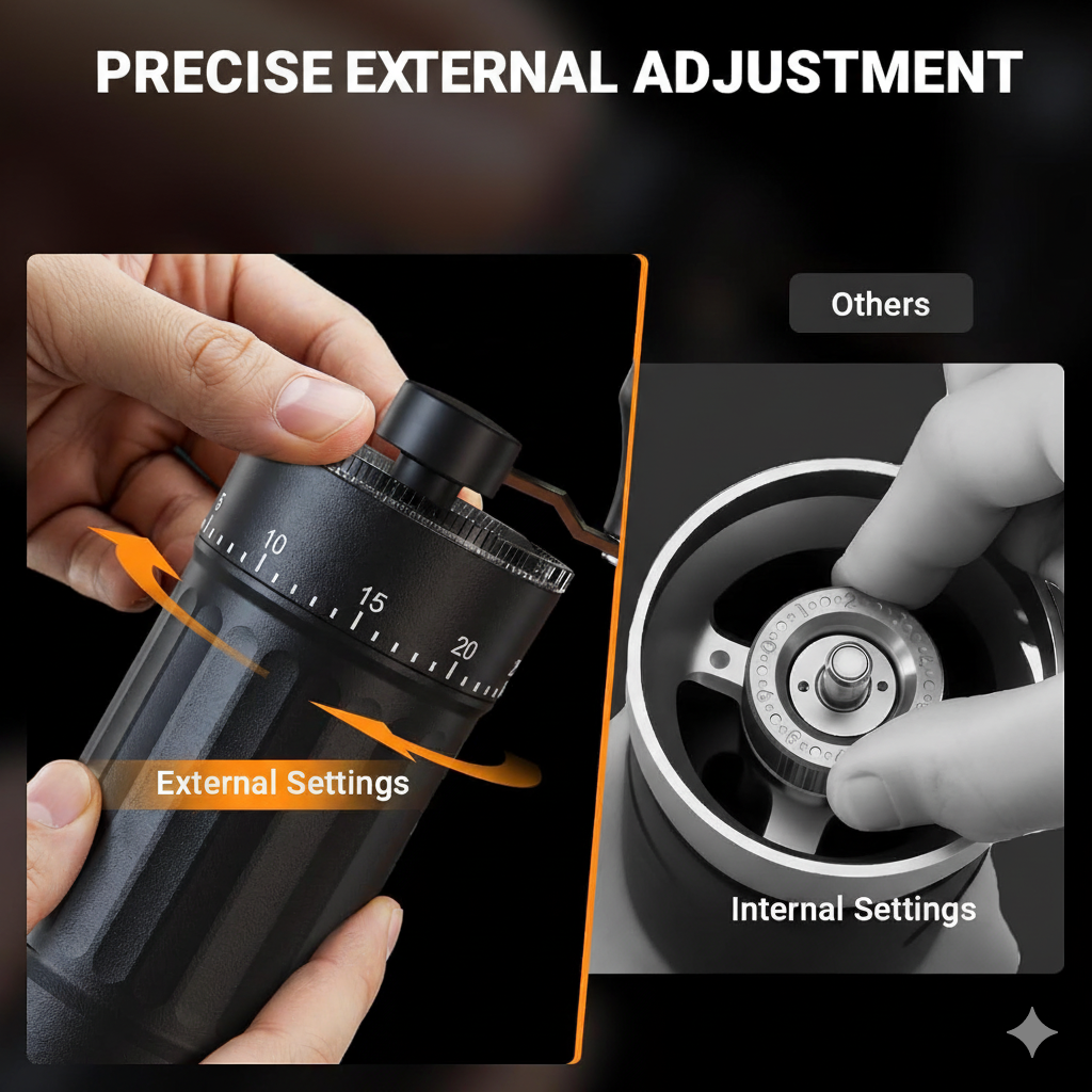Manual Coffee Grinder with 40 Adjustable Settings
